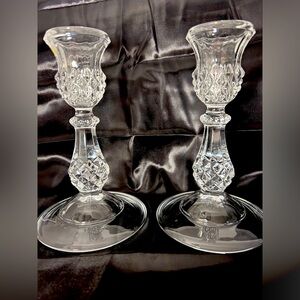 7” crystal candle stick holders